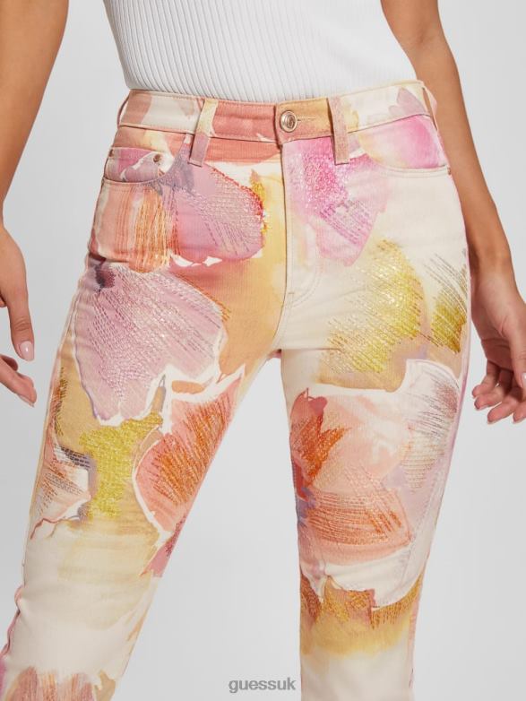 GUESS Women Girly Floral Skinny Jeans Metro Flower Apparel V28V691