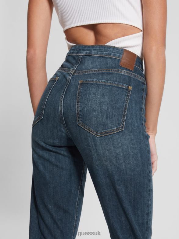 GUESS Women Harlow Lace-Up Flare Jeans Lost Palms Apparel V28V699