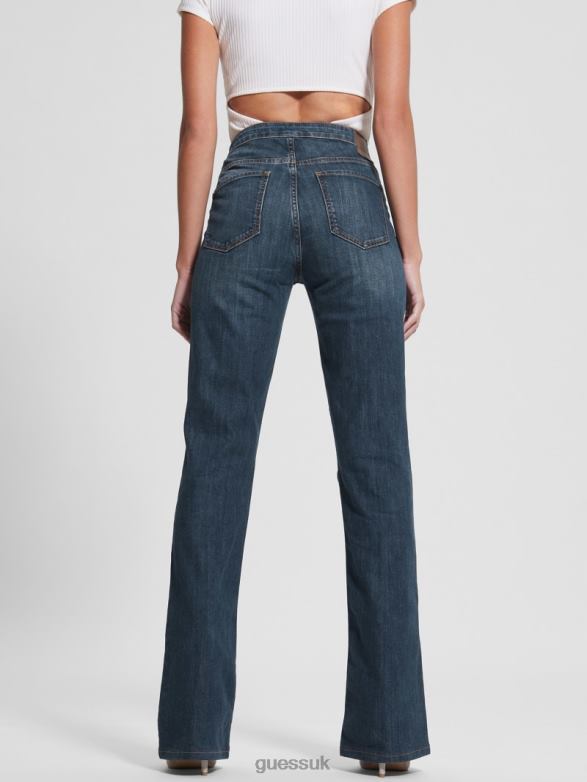 GUESS Women Harlow Lace-Up Flare Jeans Lost Palms Apparel V28V699