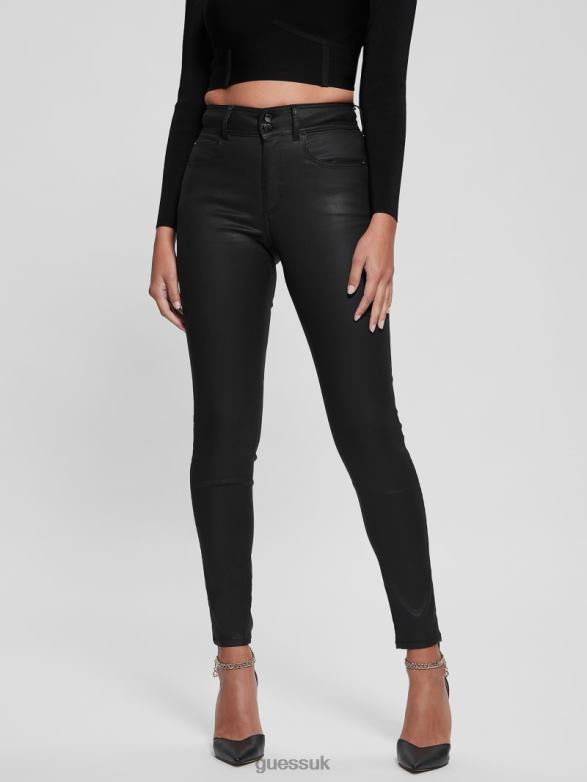 GUESS Women High-Rise Shape Up Jeans Coated Black Apparel V28V6188