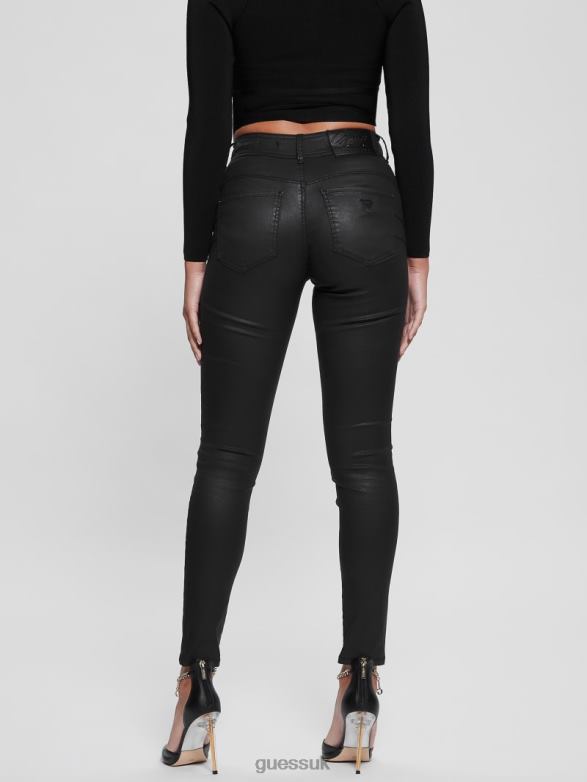 GUESS Women High-Rise Shape Up Jeans Coated Black Apparel V28V6188