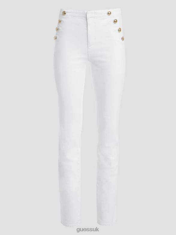 GUESS Women Lula Straight Jeans Optic White Apparel V28V678