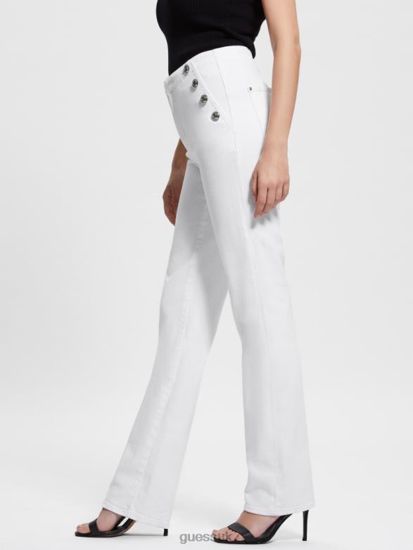 GUESS Women Lula Straight Jeans Optic White Apparel V28V678