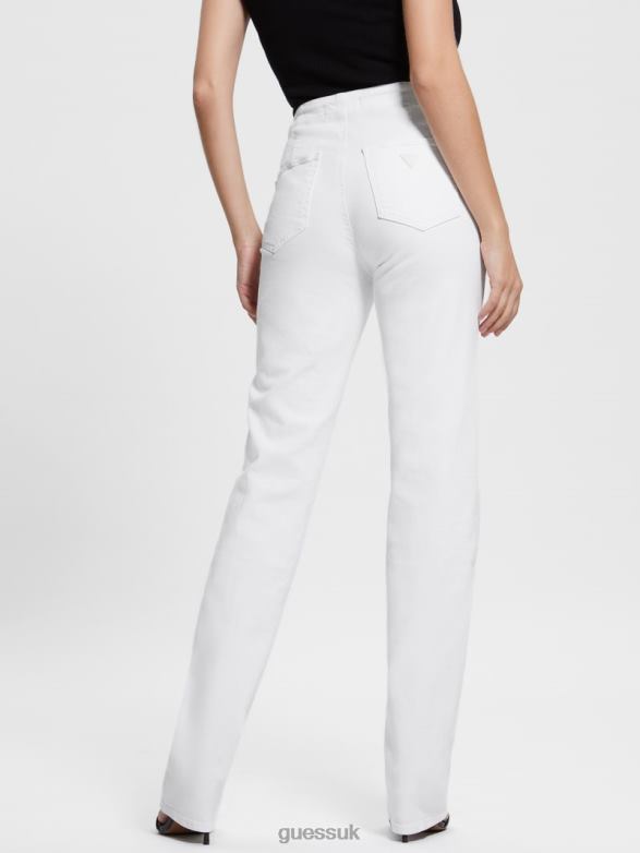 GUESS Women Lula Straight Jeans Optic White Apparel V28V678