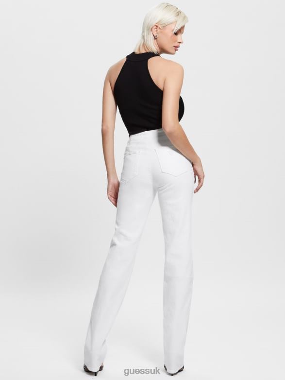 GUESS Women Lula Straight Jeans Optic White Apparel V28V678