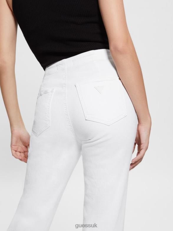 GUESS Women Lula Straight Jeans Optic White Apparel V28V678