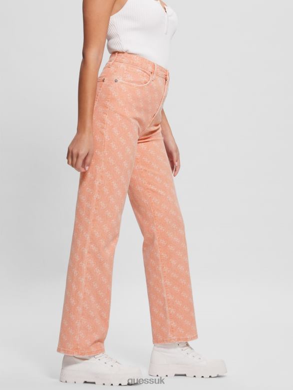 GUESS Women Melrose Quattro G Print Jeans Apricot Juice Apparel V28V6290