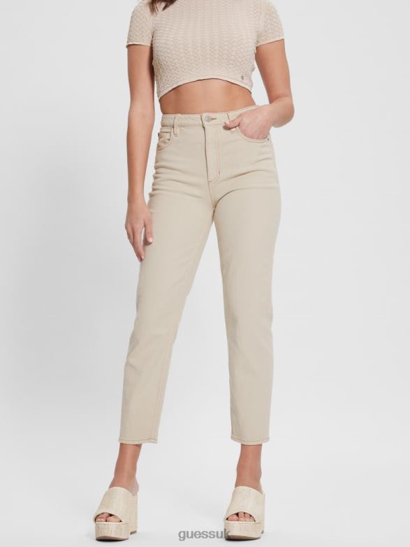 GUESS Women Mom Jeans Aspen White Multi Apparel V28V6106