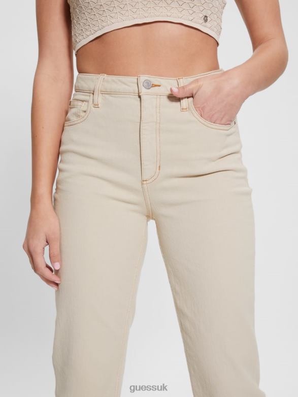 GUESS Women Mom Jeans Aspen White Multi Apparel V28V6106