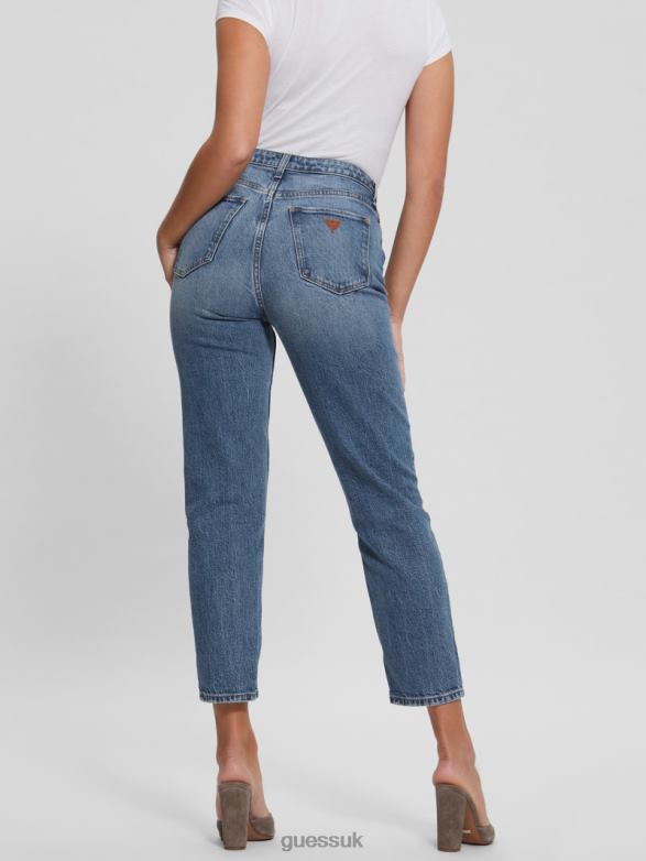 GUESS Women Mom Jeans Pipe Dreams Apparel V28V6142