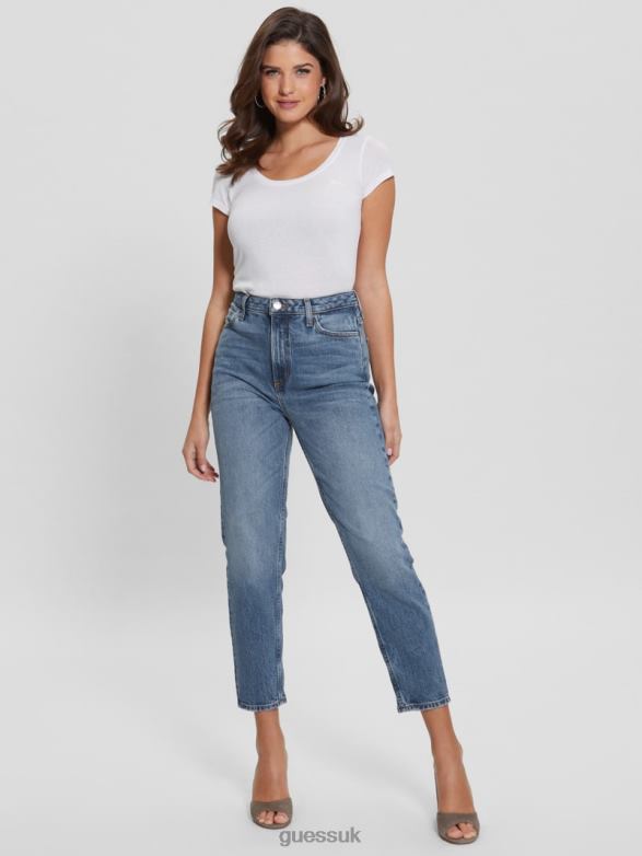 GUESS Women Mom Jeans Pipe Dreams Apparel V28V6142