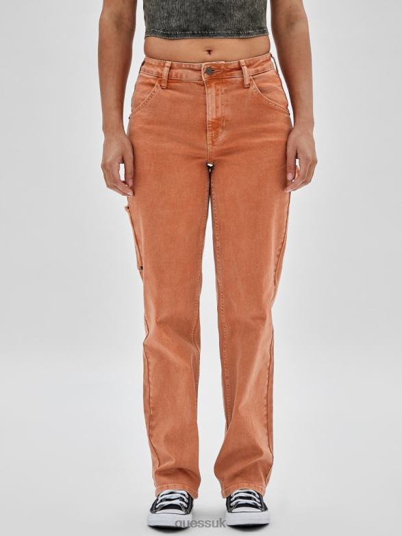 GUESS Women Originals Carpenter Jeans Real Orange Multi Apparel V28V6173