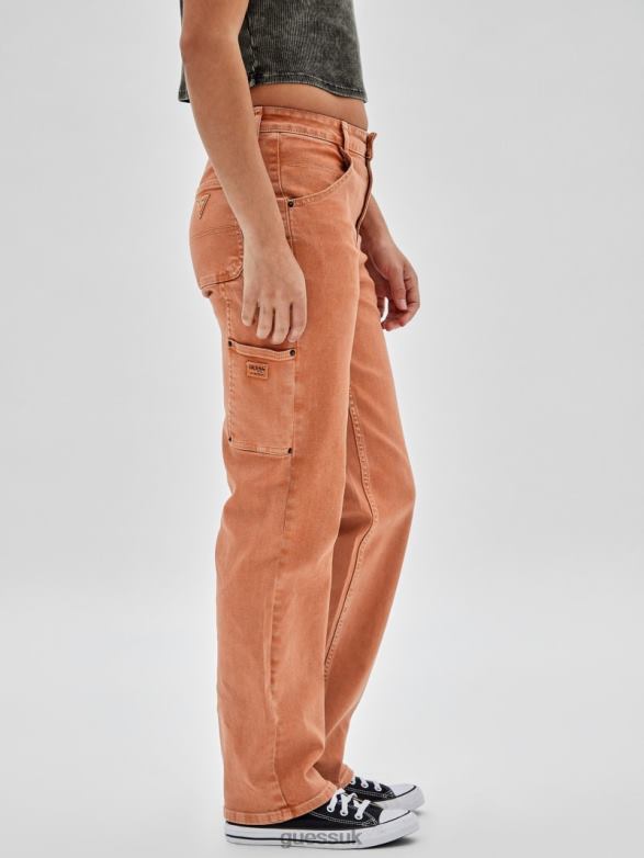 GUESS Women Originals Carpenter Jeans Real Orange Multi Apparel V28V6173