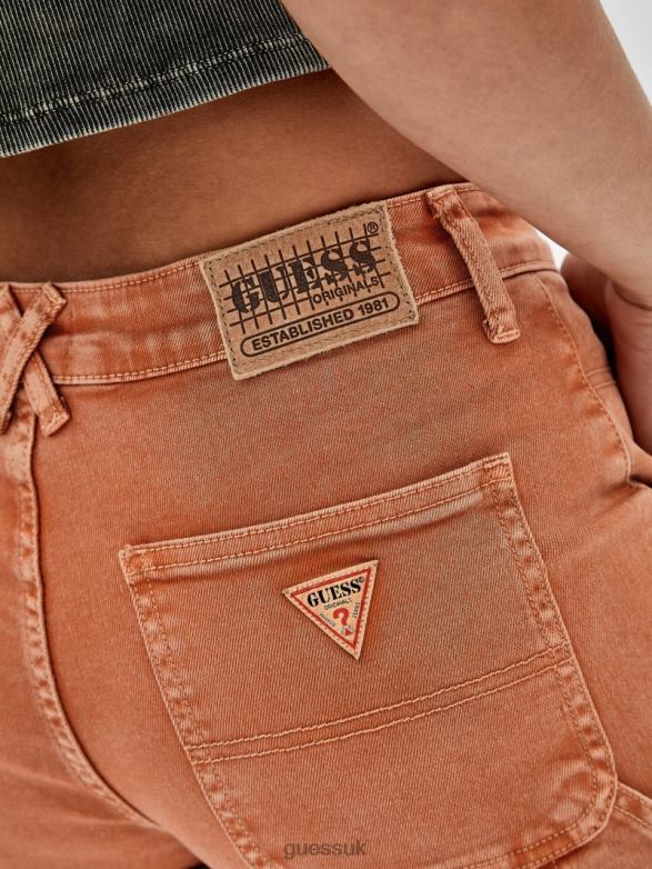 GUESS Women Originals Carpenter Jeans Real Orange Multi Apparel V28V6173