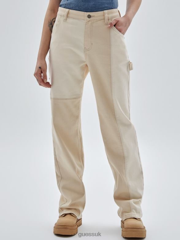 GUESS Women Originals Kit Carpenter Jeans Go Laurie Tan Wash Apparel V28V6165