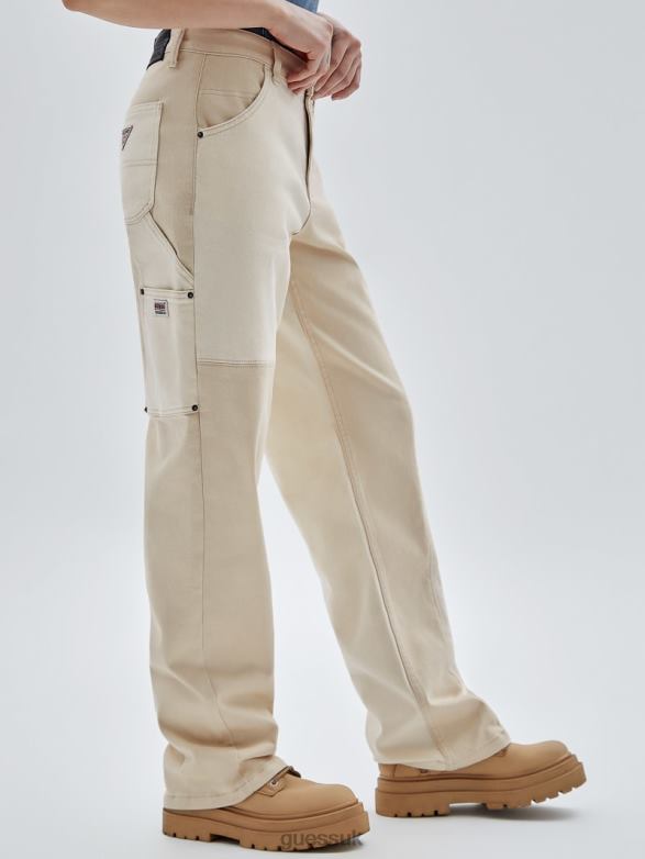 GUESS Women Originals Kit Carpenter Jeans Go Laurie Tan Wash Apparel V28V6165