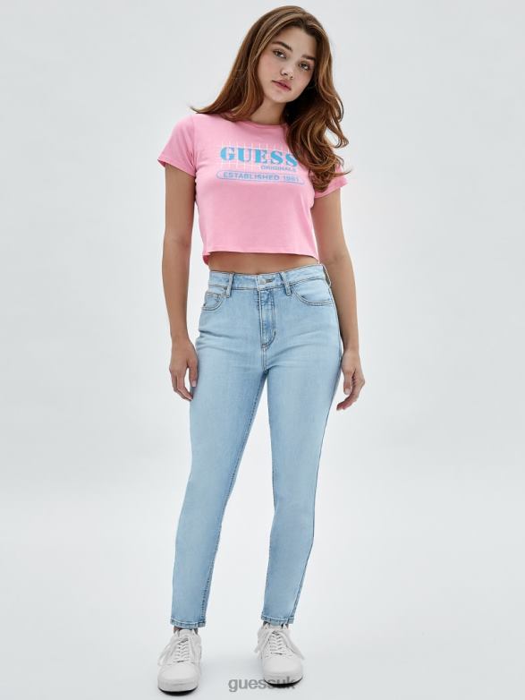 GUESS Women Originals Kit Super High-Rise Skinny Jeans Go Broadway Lt Wash Apparel V28V6185