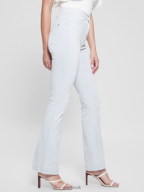 GUESS Women Pop '70s Striped Flared Jeans American Stripes Apparel V28V67