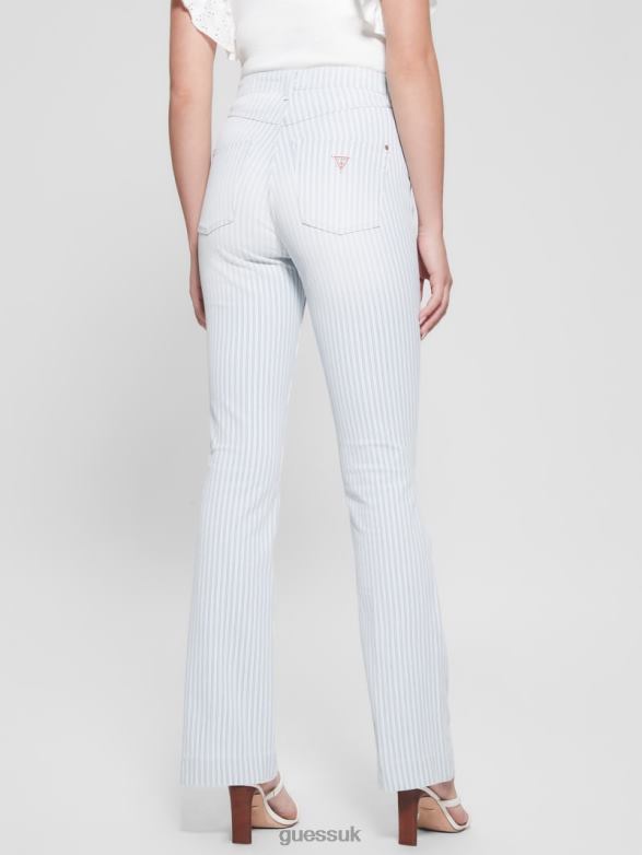 GUESS Women Pop '70s Striped Flared Jeans American Stripes Apparel V28V67