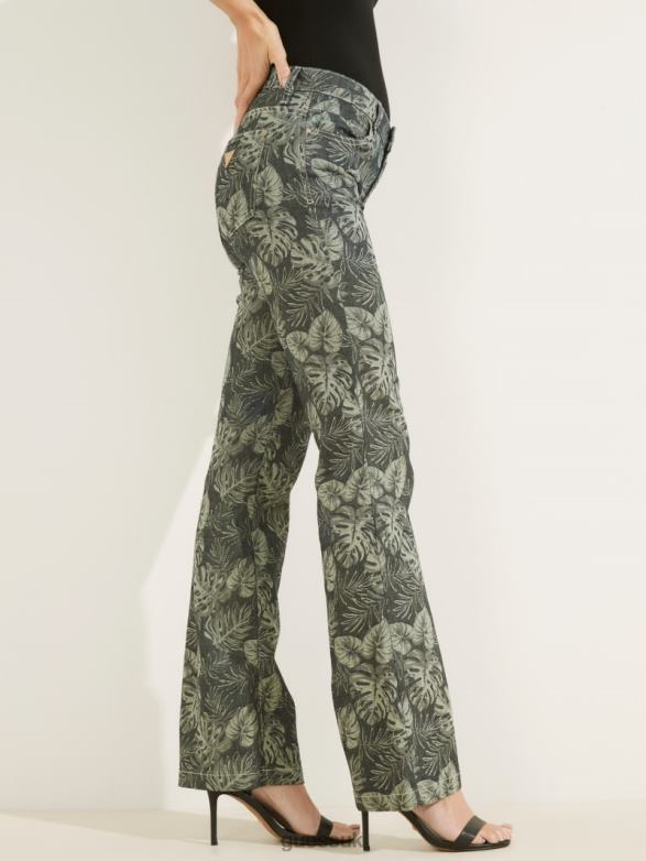 GUESS Women Printed Sexy Bootcut Jeans Grecale Apparel V28V6155