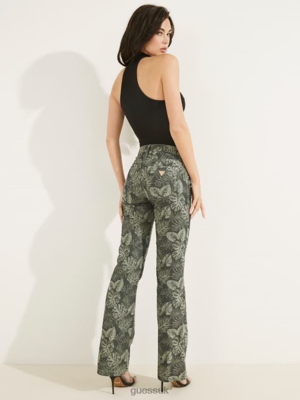 GUESS Women Printed Sexy Bootcut Jeans Grecale Apparel V28V6155