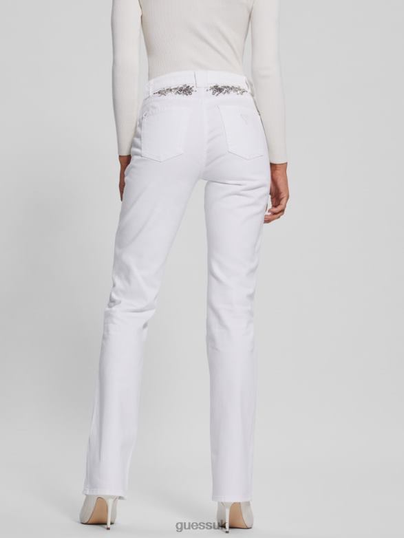 GUESS Women Rayna Baby Boot Jeans Pure White Multi Apparel V28V6156