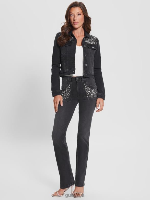 GUESS Women Rayna Embellished Baby Bootcut Jeans Night Out Apparel V28V6159