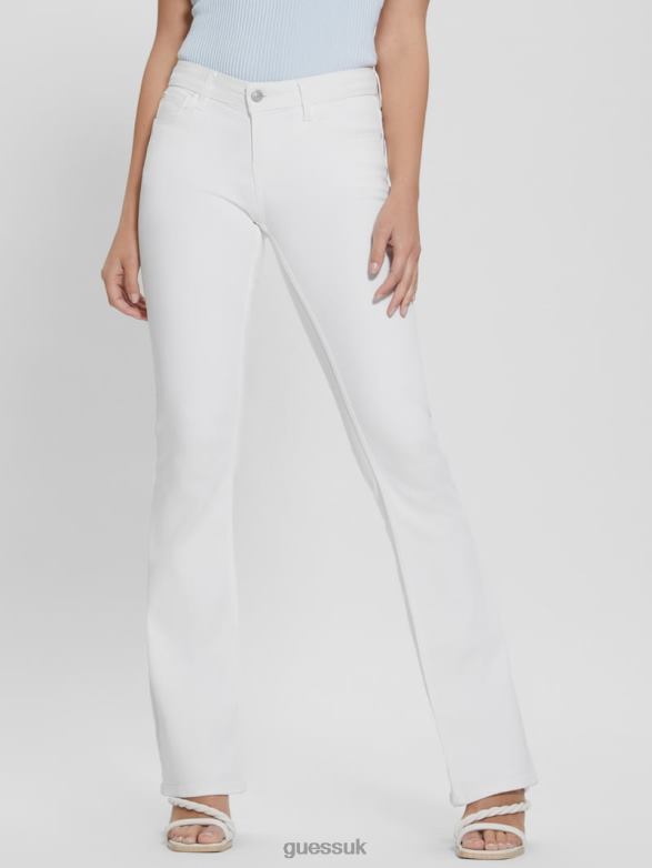 GUESS Women Ryder Low-Rise Flared Jeans Pure White Apparel V28V6224