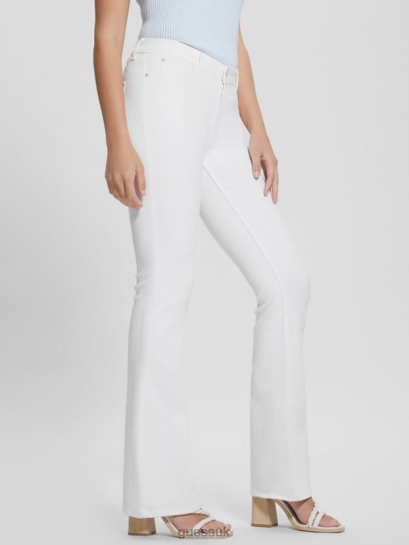 GUESS Women Ryder Low-Rise Flared Jeans Pure White Apparel V28V6224