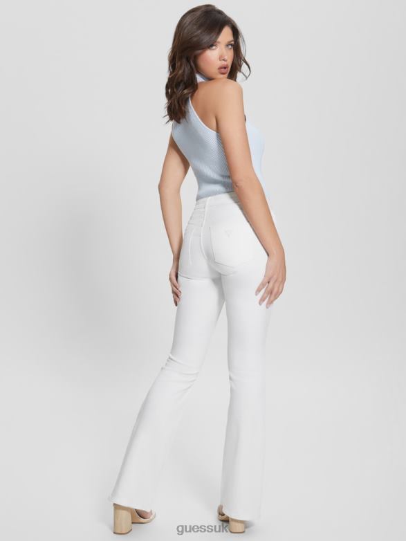 GUESS Women Ryder Low-Rise Flared Jeans Pure White Apparel V28V6224