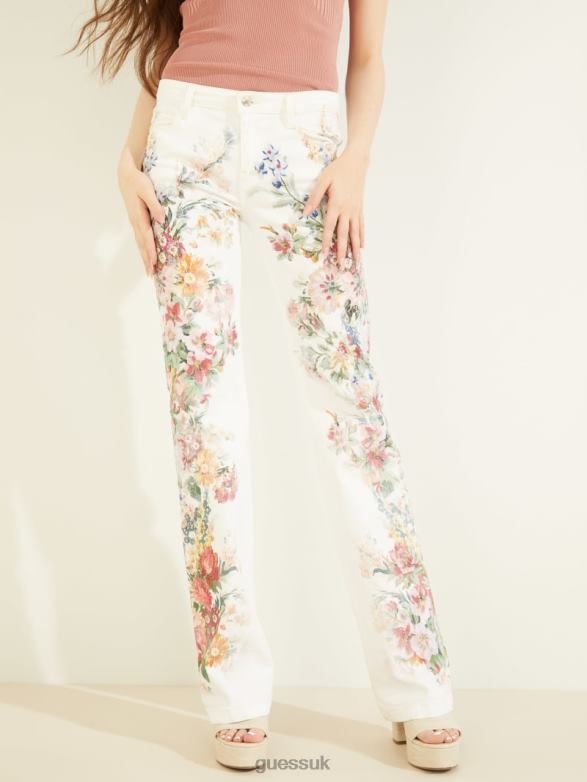 GUESS Women Sexy Bootcut Floral Jeans Floral Blossom Apparel V28V6211