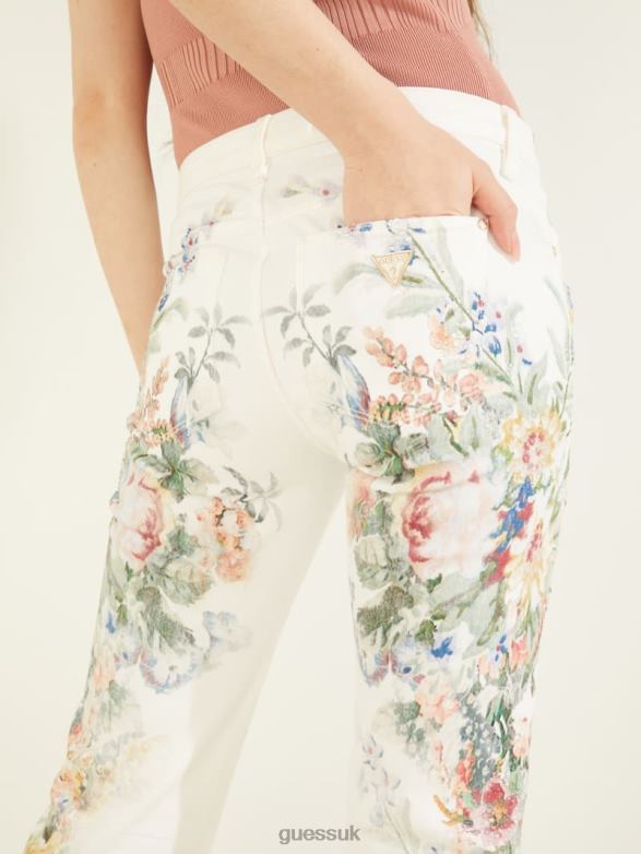 GUESS Women Sexy Bootcut Floral Jeans Floral Blossom Apparel V28V6211