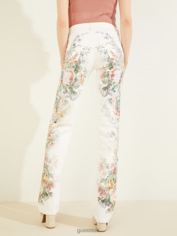 GUESS Women Sexy Bootcut Floral Jeans Floral Blossom Apparel V28V6211