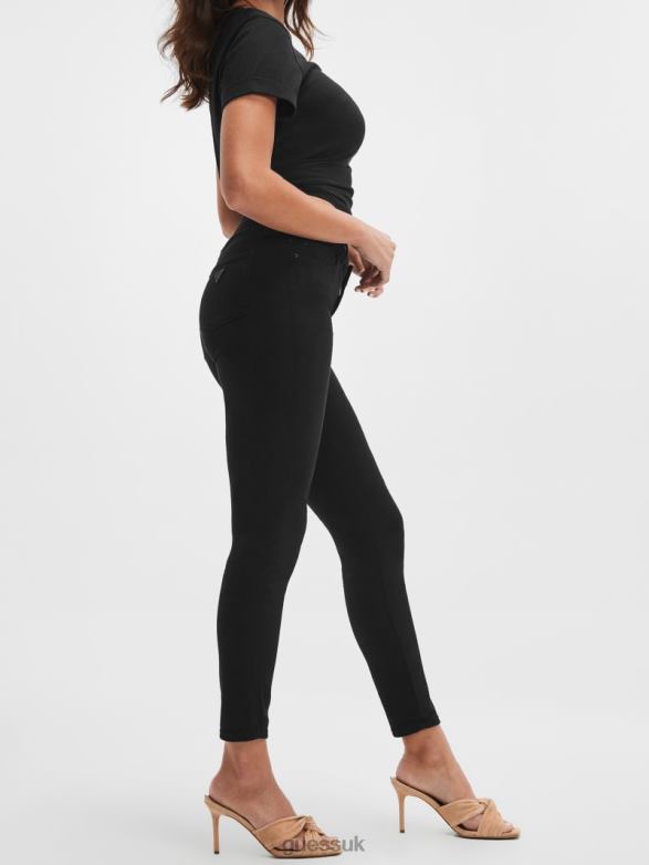 GUESS Women Sexy Curve Mid-Rise Skinny Jeans Overdye Black Apparel V28V663