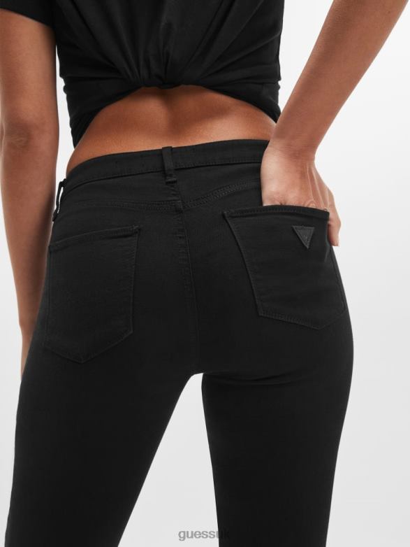 GUESS Women Sexy Curve Mid-Rise Skinny Jeans Overdye Black Apparel V28V663