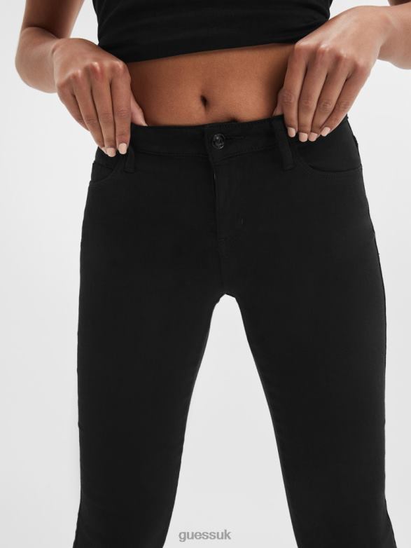 GUESS Women Sexy Curve Mid-Rise Skinny Jeans Overdye Black Apparel V28V663
