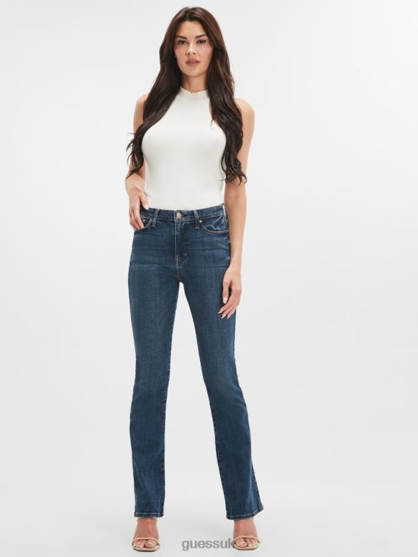 GUESS Women Sexy Flared Jeans Blue Fog Wash Apparel V28V684