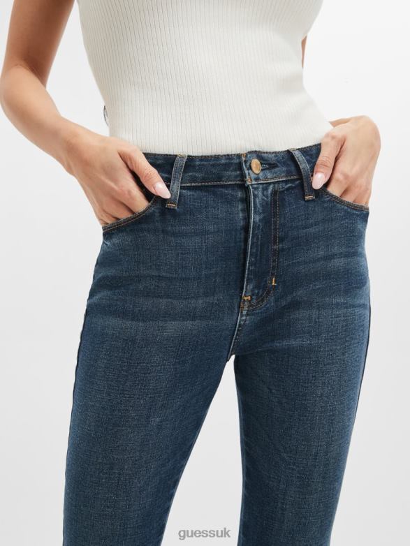 GUESS Women Sexy Flared Jeans Blue Fog Wash Apparel V28V684