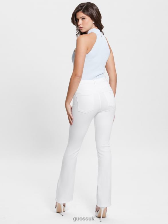 GUESS Women Sexy Flared Jeans Pure White Apparel V28V624