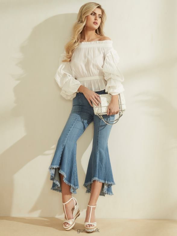 GUESS Women Sofia 1981 High-Rise Flared Jeans Sofia Wash Apparel V28V62