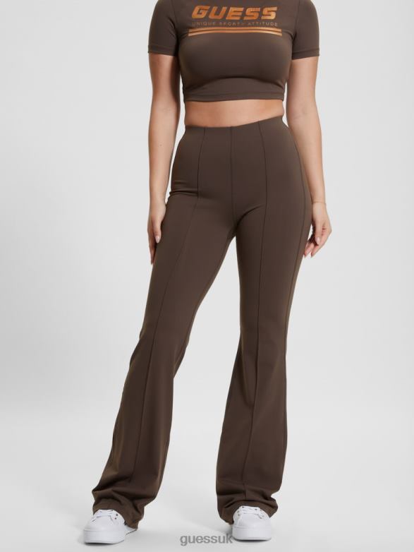 GUESS Women Aggie Flare Leggings Dark Coffee Apparel V28V62055