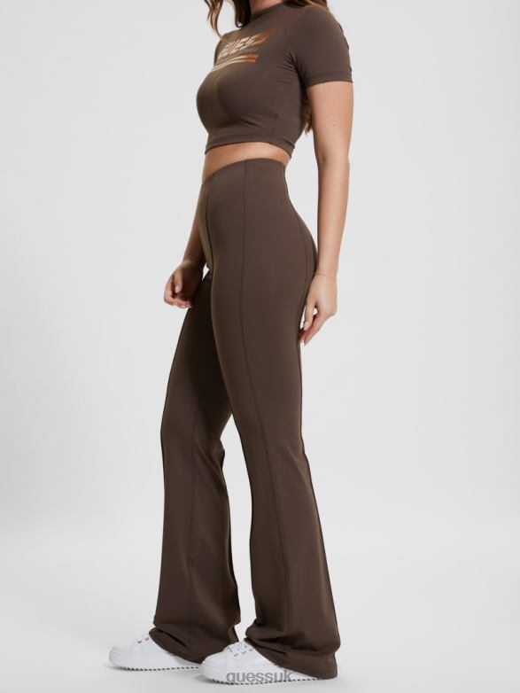 GUESS Women Aggie Flare Leggings Dark Coffee Apparel V28V62055