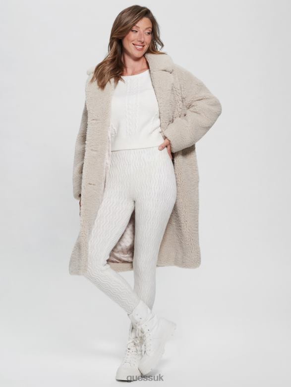 GUESS Women Blaire Wool-Blend Cable Leggings Dove White Apparel V28V62328