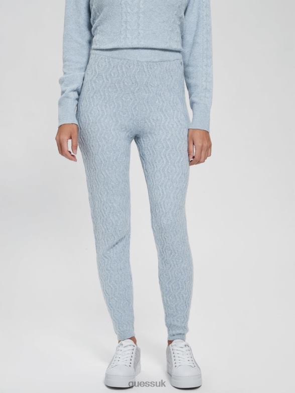 GUESS Women Blaire Wool-Blend Cable Leggings Sky Dusk Apparel V28V62156
