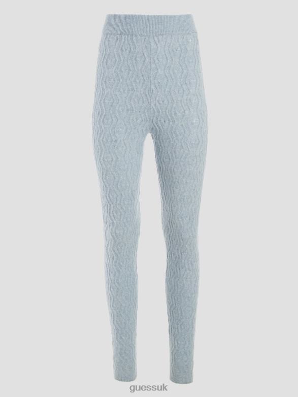 GUESS Women Blaire Wool-Blend Cable Leggings Sky Dusk Apparel V28V62156