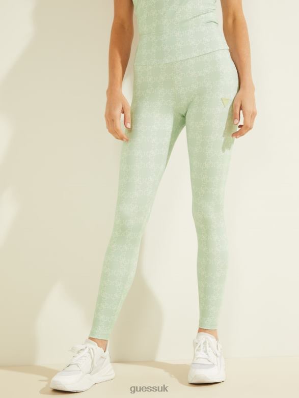 GUESS Women Caitlin Logo Leggings 4G Logomania Cold Dew Apparel V28V62210