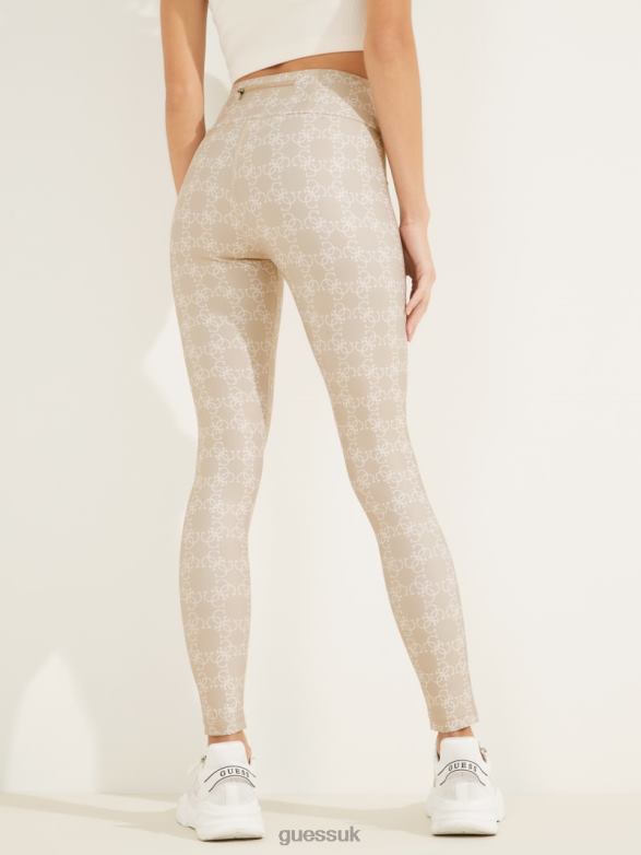 GUESS Women Caitlin Logo Leggings 4G Logomania Dove Nest Apparel V28V62301