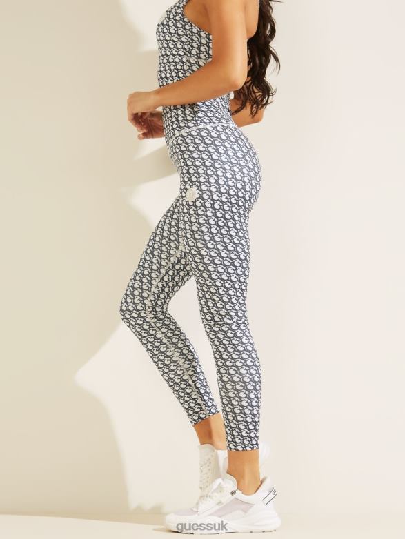 GUESS Women Caitlin Logo Print Leggings Logomania Gj Sea Navy Com Apparel V28V62406