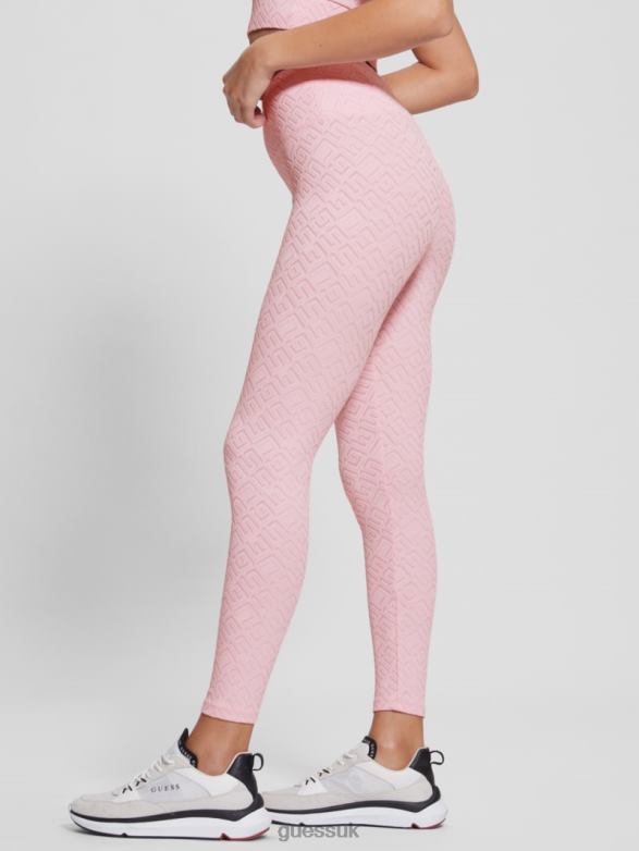 GUESS Women Dana Logo Leggings G-Embossed Washed Out Pin Apparel V28V62352