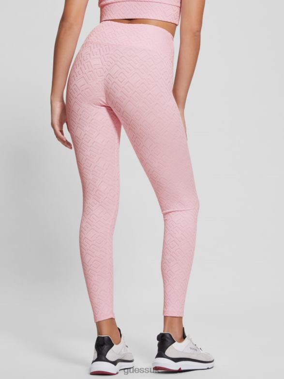 GUESS Women Dana Logo Leggings G-Embossed Washed Out Pin Apparel V28V62352